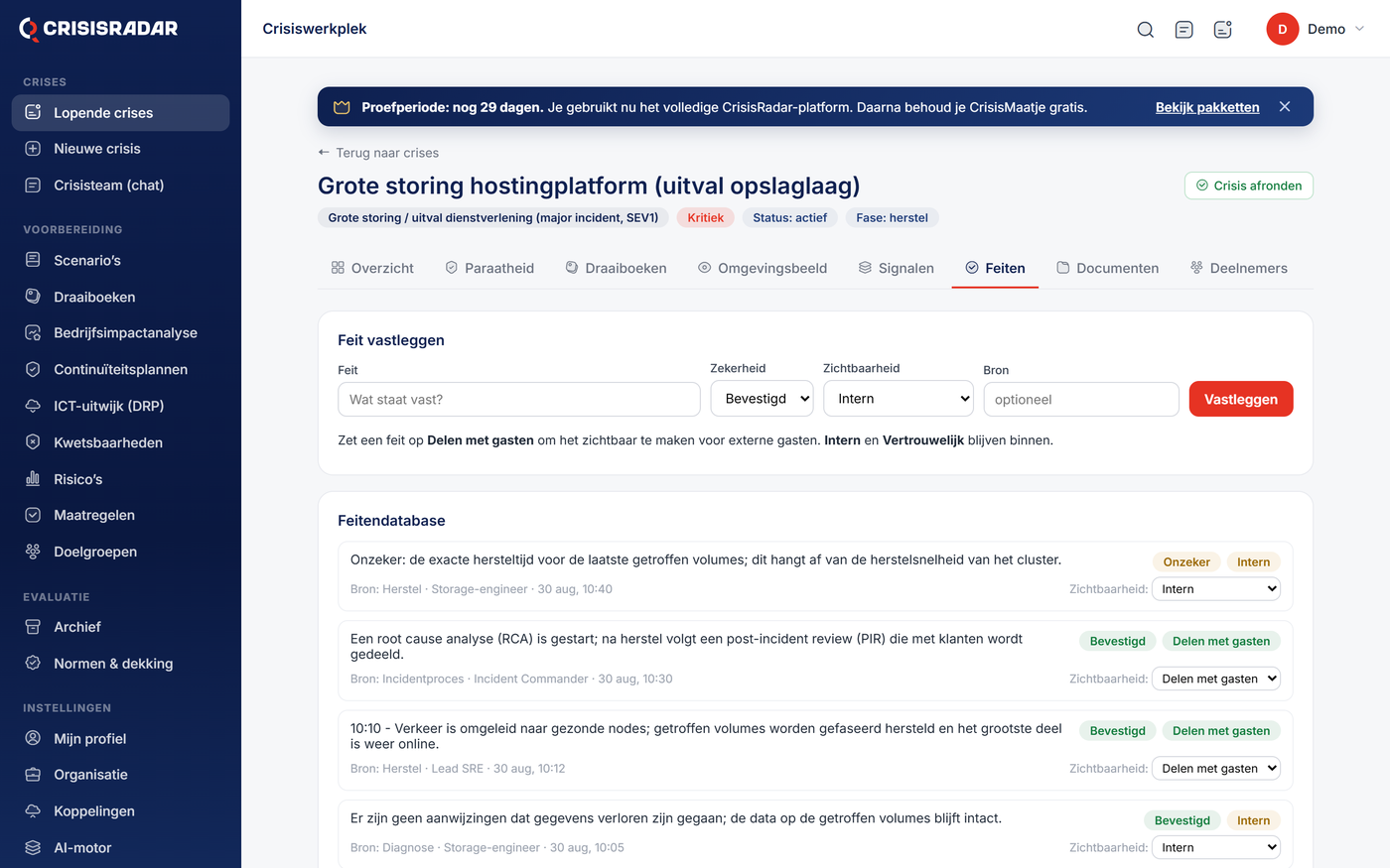 Feiten vastleggen en wegen